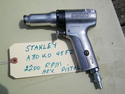 STANLEY NUTRUNNER/SCREWDRIVER HEX PISTOL A30U0 45F2 2200 RPM USED