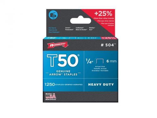 Arrow t50 staples box 1250 6mm 1/4in arrt5014s for sale