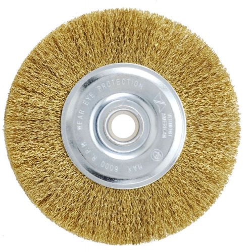 Vermont American 16802 6-Inch Fine Brass Wire Wheel Brush with 1/4-Inch Hex Sha