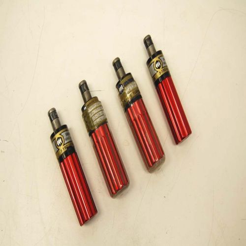 Lot of 4 Mountz Minor TLS0135 Preset Torque Screwdrivers 1/4&#034; Hex Drive (Red)