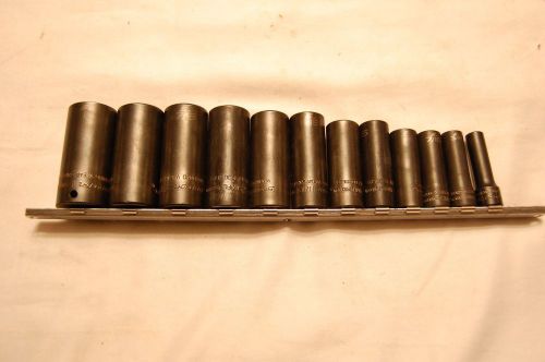 Snap-on 3/8&#034; Drive 12 Pc. Impact Deep Well Socket Set 5/16&#034; to 1&#034;