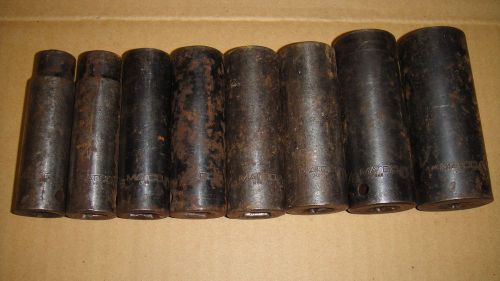 Matco 1/2 Impact Socket Set Deepwell 6 Point SAE American 1/2&#034;-13/16&#034; 7/8&#034; 1&#034;