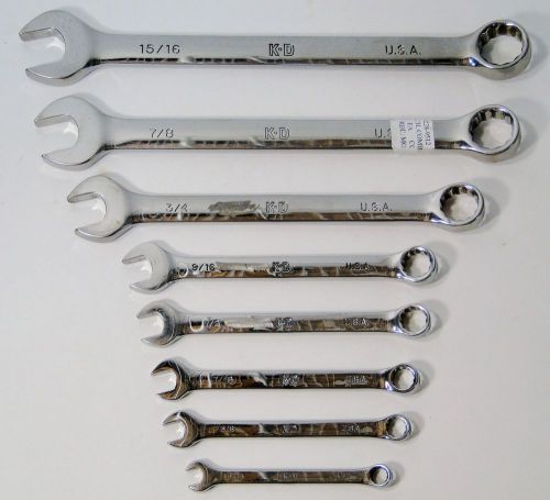8 PC KD USA 5/16 - 15/16 COMBINATION WRENCH SET 12 POINT
