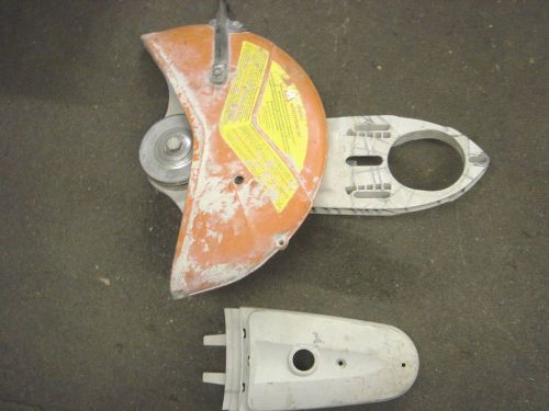 Stihl TS420 14&#034; 350mm cutoff saw guard w/ mount arm, guard used -LOW $$ FREEship