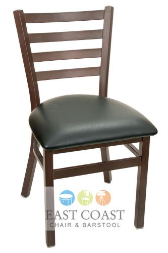 New gladiator rust powder coat ladder back metal chair with black vinyl seat for sale