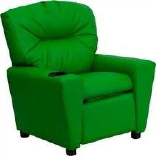 Flash Furniture BT-7950-KID-GRN-GG Contemporary Green Vinyl Kids Recliner with C