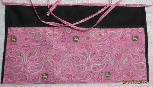 Waiter/waitress Server Waist Apron, John Deere pink paisley