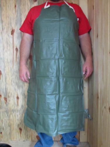 Green Heavy Vinyl/PVC Butcher Apron Deer Slaughtering/Processing NOS bugout