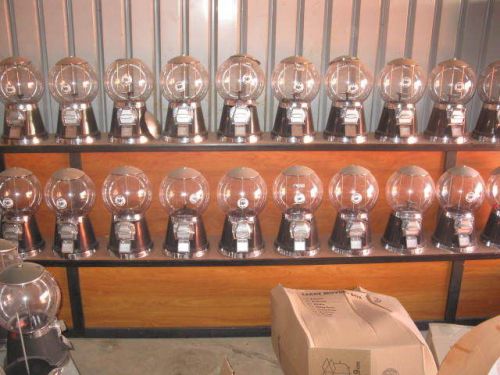 Lot 20 on kiosk shelf Vending 50 cent Black Globe Gumball Machines! Keyed Alike!