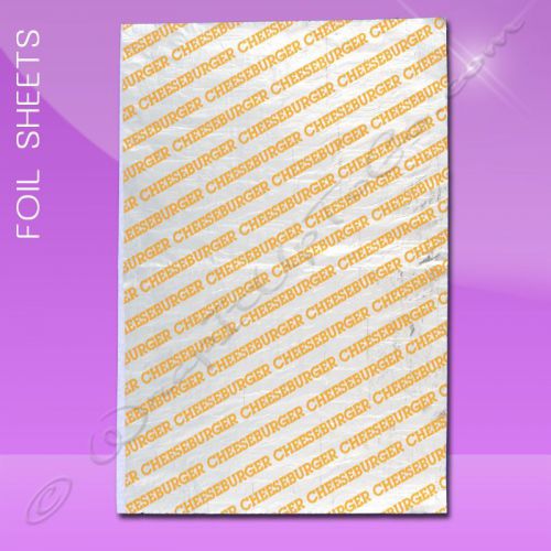Foil wrap sheets – 10-1/2 x 14 – printed cheeseburger for sale