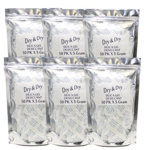 5 gram X 300 PK &#034;Dry &amp; Dry&#034; Silica Gel Desiccant - Ammo Gun Safe Camera