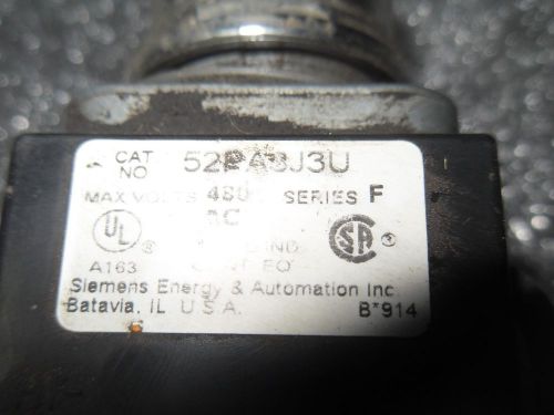 (V33-4) 1 USED SIEMENS 52PA3J3U MUSHROOM HEAD PUSH BUTTON SWITCH