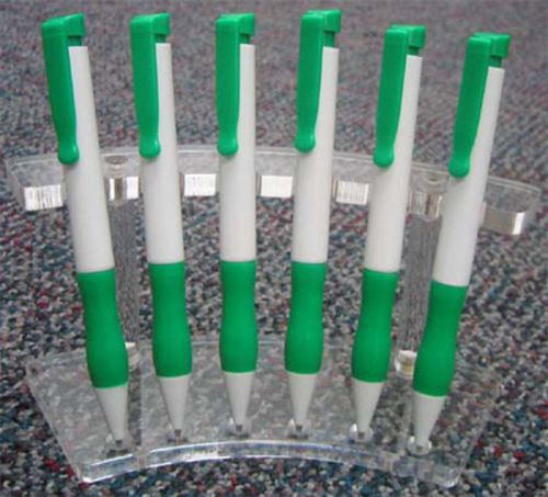 12 PK Retractable Ball Point Green Grip Pen,1.0mm Medium, Black Ink,no misprints