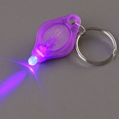 1 pc UV Blacklight LED KeyChain Super Bright Bill Checker, Charges Glow i/t Dark