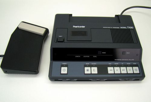 OLYMPUS Pearlcorder Microcassette Transcriber with Foot Pedal Model T100