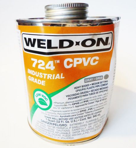 Weld on 11659 gray 724 cpvc pipe cement industrial grade heavy bodied 1qt. for sale