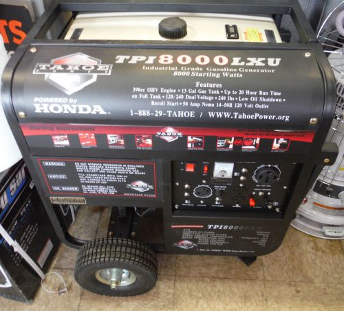 New tahoe tpi 8000 lxu commercial gas generator honda engine 8,000 watt for sale