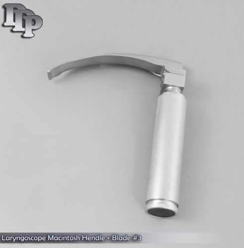 LARYNGOSCOPE HANDLE + MACINTOSH BLADE #3 ENT INTUBATION ANESTHESIA SET