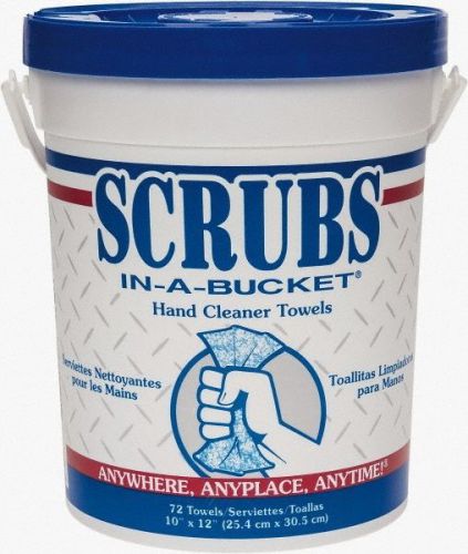 Scrubs-In-A-Bucket 42272 Hand Cleaner Towels, Blue, 6 Buckets of 72 Wipes