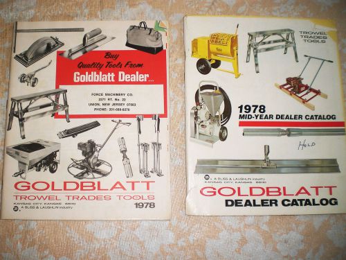 GOLDBLATT TROWEL TRADES TOOLS  CATALOGS MASONRY DEALER LOT OF 2, 1978