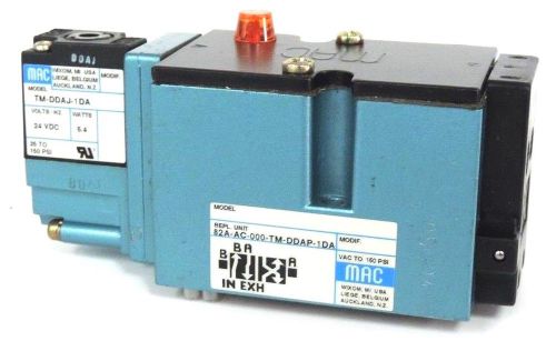 MAC 82A-AC-000-TM-DDAP-1DA SOLENOID VALVE 24VDC 5.4W 150PSI W/ TM-DDAJ-1DA PILOT