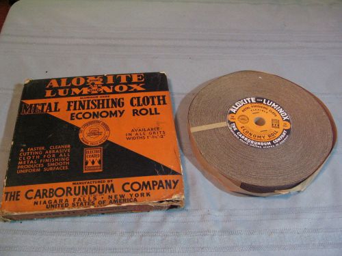 VINTAGE NOS ALOXITE &amp; LUMINOX ALUMINUM OXIDE METAL FINISH SAND PAPER. 50 YARDS