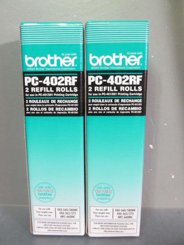 4 Genuine Brother PC-402RF Fax Refill Rolls for PC-401/501 Printing Cartridges