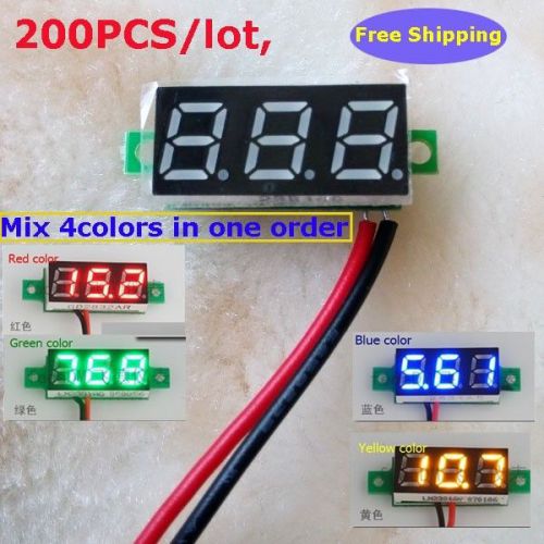 200pcs DVM ,Mini Led Voltmeter Display , 3V -30V DC Panel Voltmeter for auto