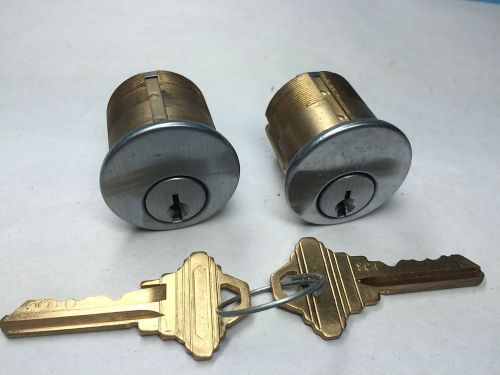 Schlage-style 1 1/8&#034; mortise cylinders 26d c keyway set of 2 keyed alike for sale