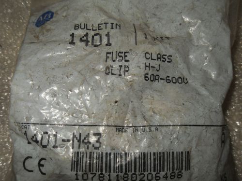 (Y6-5) 1 NIB ALLEN BRADLEY 1401-N43 FUSE CLIP KIT