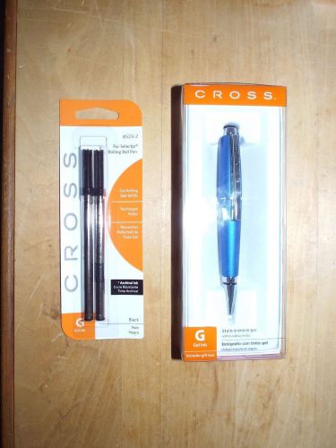 Cross Edge Gel Ink Pens Blue BNIB with 2 free refills