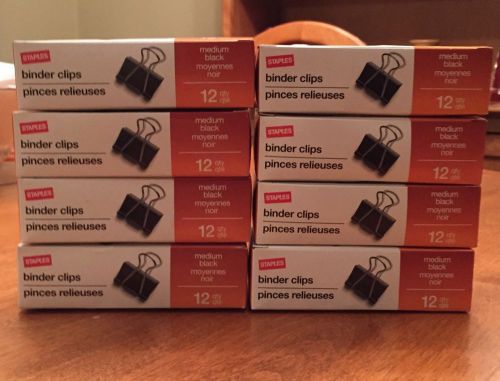 96 Black Binder Clips Size Medium From Staples