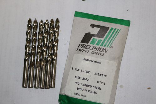 6 new PTD 0.2402&#034; 6.1mm Jobber Length HSS Precision Twist Cage Drills 2-15/16&#034;L