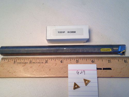 1 NEW 5/8&#034; HEAVY METAL BORING BAR. W/ 10 KENNAMETAL T221P CARBIDE INSERTS.  G29