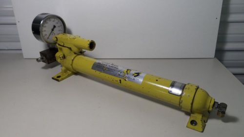 Enerpac p39 p 39 hydraulic hand pump 10000psi with wika liquid filled gauge for sale