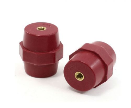 6mm Diameter 10mm Depth Brass Thread 38mm Height Busbar Insulator Support 2Pcs