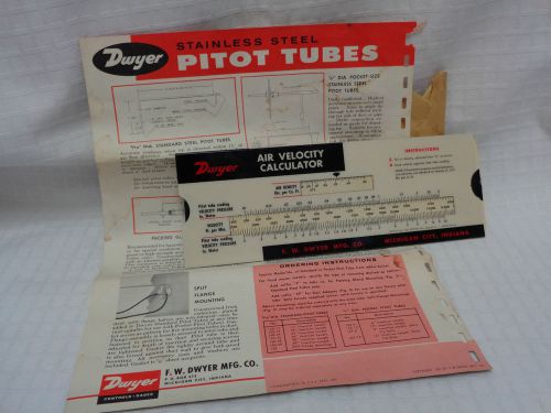 Vintage DWYER AIR VELOCITY CALCULATOR Pitot Tube Measuring Density Pressure