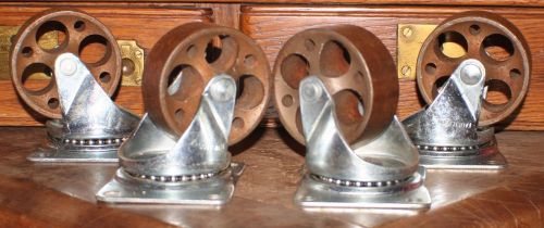 4 Faultless #3 Industrial Swivel Caster, Cart Wheels, Furniture, Heavy Duty