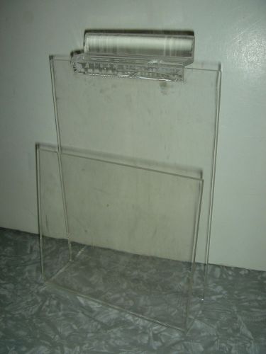 Lot of 10 Acrylic Lucite Slatwall Magazine Brochure Holders 4-1/4&#034; X 6&#034; X 1-1/2&#034;