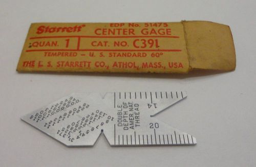 VINTAGE STARRETT CENTER GAGE NO. C391  US STANDARD 60 DEGREE