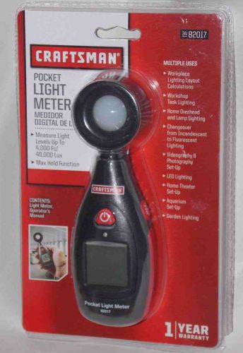 Craftsman Pocket Light Meter 3482017 New Sealed Pkg Measure to 4000Fc/40,000 Lux