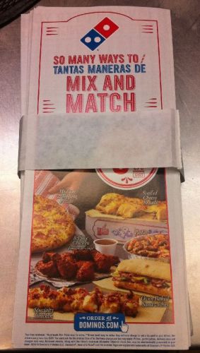 150 Pack New Print Dominos Pizza Menus Franchise Cheap