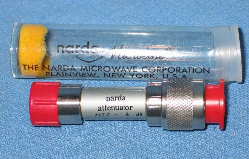 NARDA Microwave 757C 6dB Attenuator DC-12.4GHz Type N - FREE SHIPPING