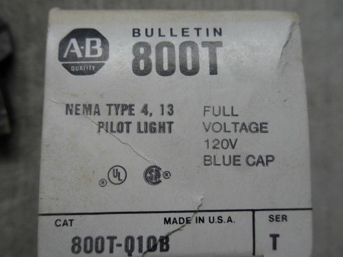 (RR5-1) 1 NIB ALLEN BRADLEY 800T-Q10B SER T BLUE PILOT LIGHT