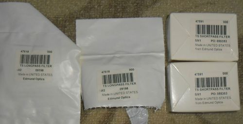 Lot of 4 EO Edmund Shortpass Filter (2) 47-591+ (2) 47-618 Longpass Filter