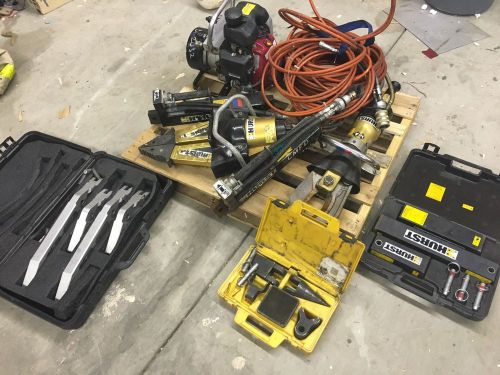 HURST JAWS OF LIFE SET HONDA POWER UNIT, Spreader, Cutter, Extensions, Hoses,