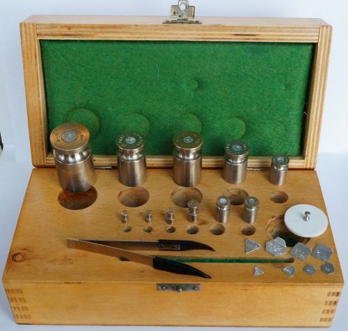 Weights set CHIRANA vintage scale Balances kit in original wooden BIG Box Czech