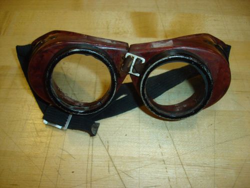 VINTAGE WELDING GOGGLES Steampunk Googles ~Motorcycle Googles  USA BAKELITE