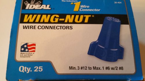 Ideal 30-454 wingnut wire connectors 600 volts blue  25ct, new for sale