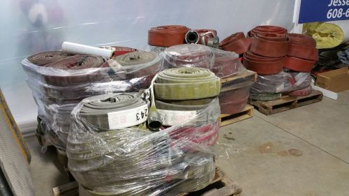 Huge lot firehose fire hose 2 3 4 5 6 7&#034; 25 50 100&#039; sections brass aluminum 1.5&#034; for sale